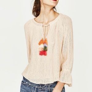 Zara Crochet top with tassels
